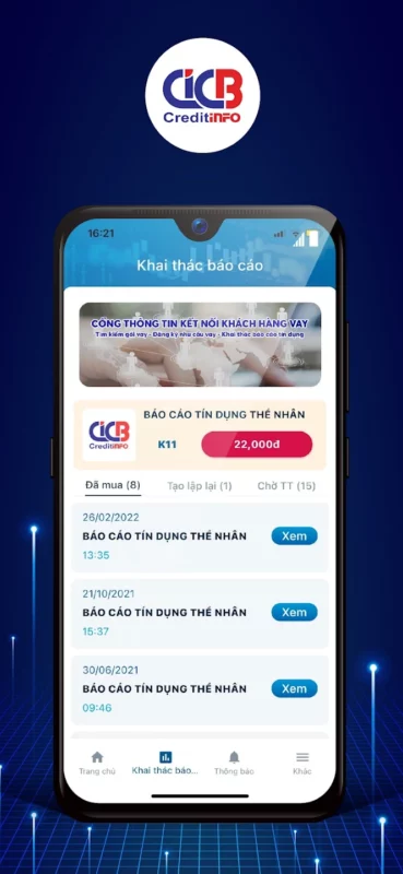 Tra cứu lịch sử tín dụng cá nhân trên App điện thoại